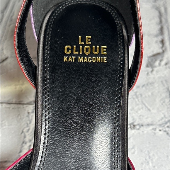 Le Clique Kat Maconie Pink Metallic Flared Tapered Stiletto Heels Pumps sz 9 US - Picture 9 of 16